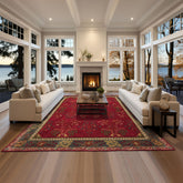 Multi Size Deep Magenta
 Celadon
 Beige
 Color Hand Tufted Donegal Wool Traditional Oriental Rug